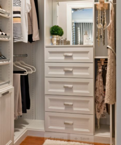 closet vanity, white closet, custom closet, 
